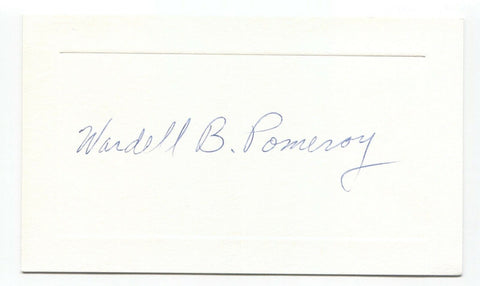 Wardell Pomeroy Signed Card Autographed Signature Sexologist