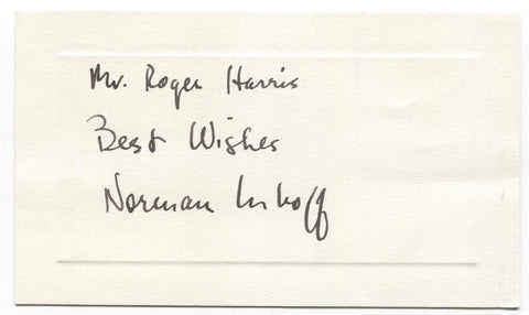 Norman Luboff Signed Card Autographed Signature 