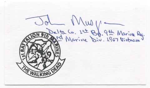 John Musgrave Signed 3x5 Index Card Autographed Vietnam Veteran Author Poet