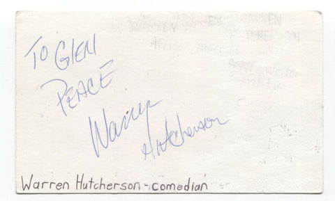 Warren Hutcherson Signed Index 3x5 Card Autographed Comedian Writer SNL