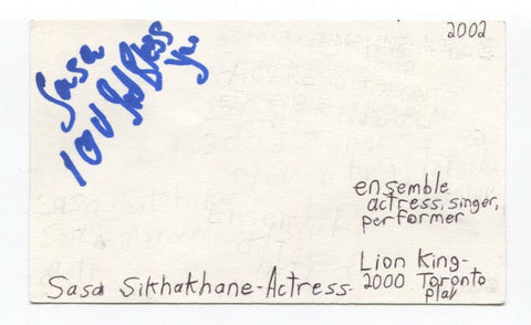 Sasa Sikhakhane Signed 3x5 Index Card Autographed Actress Lion King Play