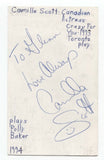 Camilla Scott Signed 3x5 Index Card Autograph Signature Actress Due South