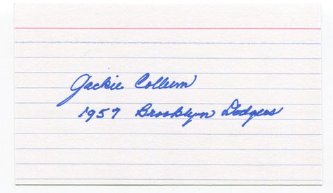 Jackie Collum Signed 3x5 Index Card Autographed Los Angeles Dodgers MLB