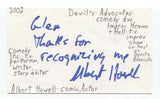 Albert Howell Signed 3x5 Index Card Autographed Signature Comedian Poet Conan