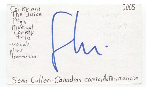 Sean Cullen Signed 3x5 Index Card Autographed Signature Actor Comedian