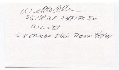 William H. Allen Signed 3x5 Index Card Autographed WWII United States Navy