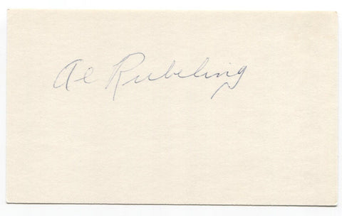 Al Rubeling Signed 3x5 Index Card Baseball Autographed Philadelphia Athletics
