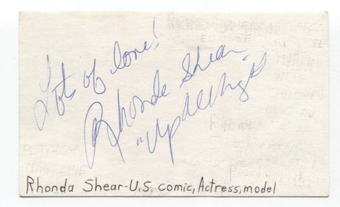 Rhonda Shear Signed 3x5 Index Card Autographed Signature Actress Spaceballs