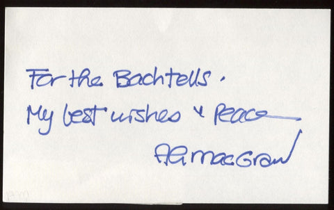 Ali MacGraw Signed Index Card Signature Vintage Autographed AUTO 