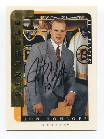 1997 Pinnacle Jon Rohloff Signed Card Hockey Autograph AUTO #207 Bruins