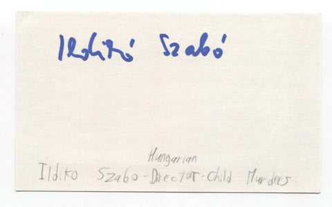 Ildiko Szabo Signed 3x5 Index Card Autographed Signature Hungarian Director