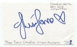 Theo Tams Signed 3x5 Index Card Autographed Signature Singer Canadian Idol
