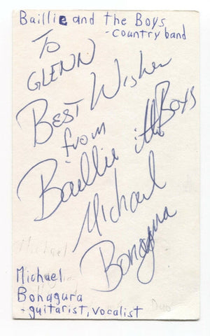 Baillie and the Boys - Michael Bonagura Signed 3x5 Index Card Autographed Singer