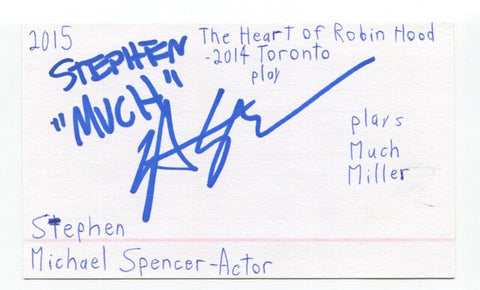 Stephen Michael Spencer Signed 3x5 Index Card Autographed Actor Miss Teri