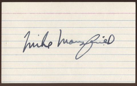 Mike Mansfield Signed Index Card Autographed Signature AUTO  Senator