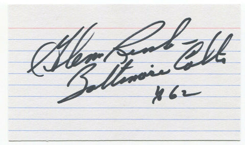Glenn Ressler Signed 3x5 Index Card Autographed Football NFL Baltimore Colts