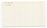 Ted Wieand Signed 3x5 Index Card Baseball Autographed Signature