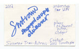 Susanne Trani Signed 3x5 Index Card Autograph Actress Contact