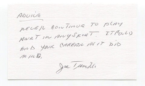 Joe Trimble Signed 3x5 Index Card Autograph Baseball MLB Boston Red Sox