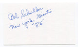 Bob Schnelker Signed 3x5 Index Card Autographed NFL Football New York Giants