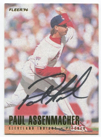 1996 Fleer Paul Assenmacher Signed Card Baseball MLB Autographed AUTO #81