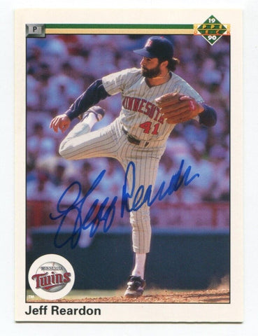 1990 Upper Deck Jeff Reardon Signed Baseball Card Autographed AUTO #417