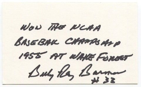 Billy Ray Barnes Signed 3x5 Index Card Autographed Signature Philadelphia Eagles