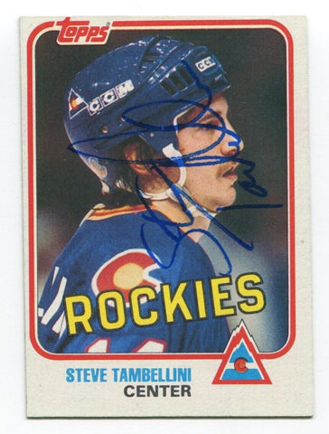 1981 Topps Steve Tambellini Signed Card Hockey NHL AUTO #86 Colorado Rockies