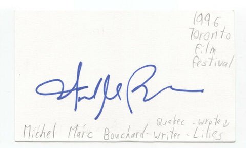 Michel Marc Bouchard Signed 3x5 Index Card Autographed Signature Playwright