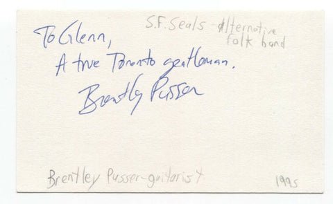 SF Seals - Brently Pusser Signed 3x5 Index Card Autographed Signature