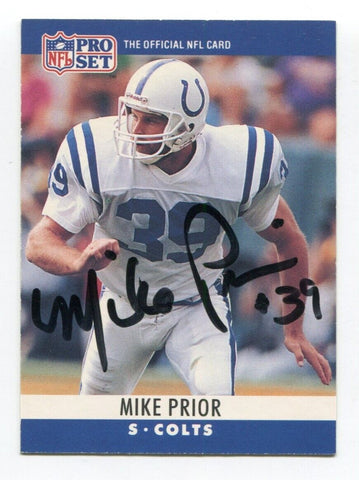 1990 NFL Pro Set Mike Prior Signed Card Football NFL Autograph AUTO #133