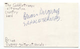 The Saddletramps - Brian Duguay Signed 3x5 Index Card Autographed Signature Band