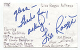 Lisa Raggio Signed 3x5 Index Card Autographed Signature Actress Private Benjamin