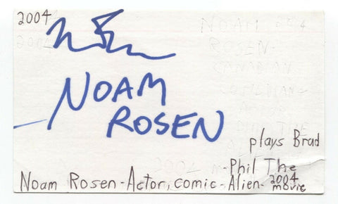 Noam Rosen Signed 3x5 Index Card Autographed Signature Actor Phil The Alien