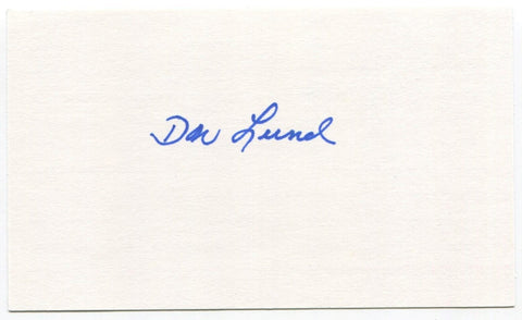 Don Lund Signed 3x5 Index Card Autographed Baseball MLB 1945 Brooklyn Dodgers