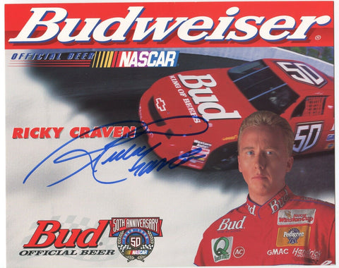 Ricky Craven Signed 8x10 Photo NASCAR Racing Race Car Driver