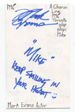 Mark Evans Signed 3x5 Index Card Autographed Actor A Chorus Line