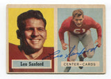 1957 Topps Leo Sanford Signed NFL Football Card Autographed AUTO #74