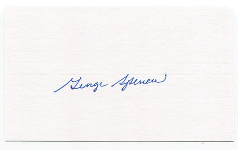 George Spencer Signed 3x5 Index Card Autographed Baseball New York Giants