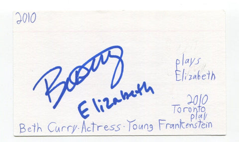 Beth Curry Signed 3x5 Index Card Autographed Actress Hart Of Dixie Superstore