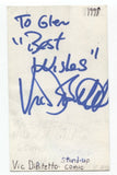 Vic Dibitetto Signed 3x5 Index Card Autographed Signature Comedian Comic