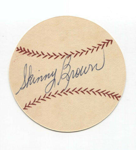 Hal "Skinny" Brown Signed Paper Baseball Autographed Signature Boston Red Sox