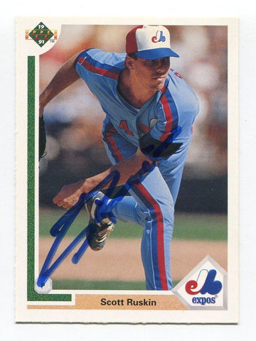 1990 Upper Deck Scott Ruskin Signed Card Baseball MLB Autographed AUTO #383