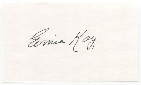 Ernie Koy Signed 3x5 Index Card Autographed Baseball MLB Brooklyn Dodgers