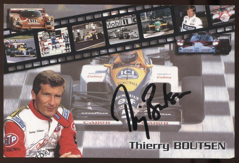 Thierry Boutsen Signed Photo Card Formula One Autographed 