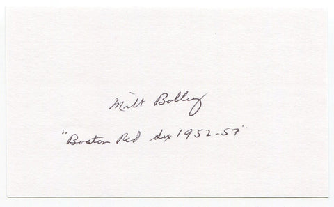 Milt Bolling Signed 3x5 Index Card Autographed Boston Red Sox Debut 1952 MLB