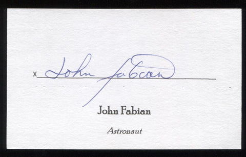 John Fabian Signed 3x5 Index Card Signature Autographed NASA Astronaut Space