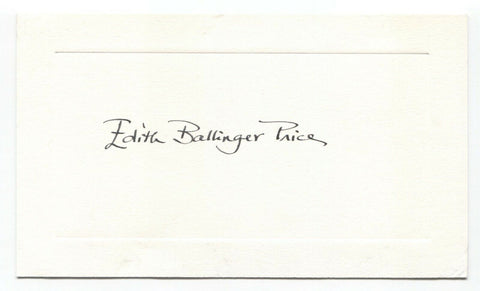 Edith Ballinger Price Signed Card Autographed Signature Author Writer