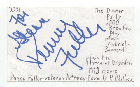 Penny Fuller Signed 3x5 Index Card Autographed Signature The Elephant Man