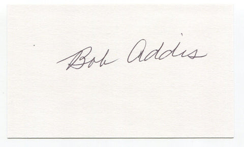 Bob Addis Signed 3x5 Index Card Autographed Baseball MLB Boston Braves